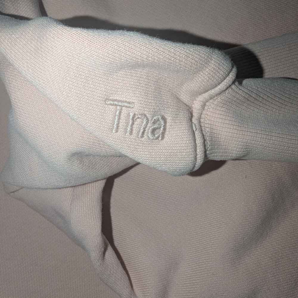 TNA By Aritzia Women's Pink Cropped Sweatshirt With Raw Hem... - Picture 2 of 5